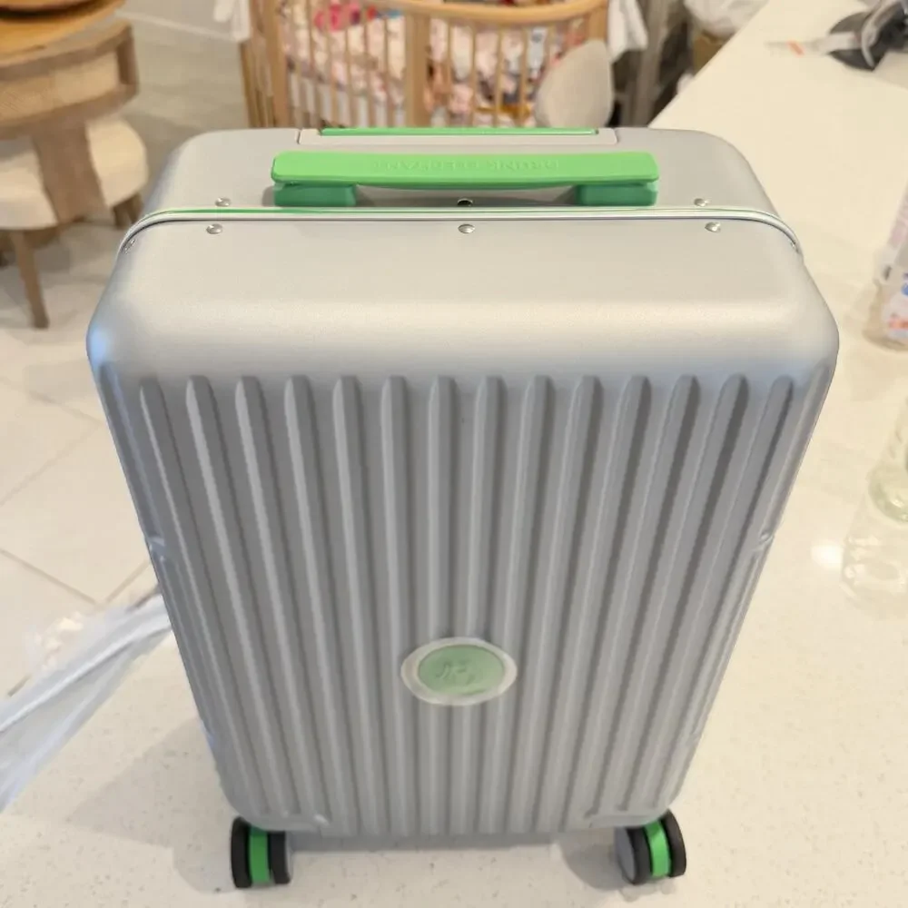 Drunk Elephant Silver Carry On Spinner Suitcase Hardcase Luggage Travel